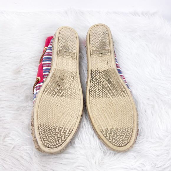 Sperry Topsider 8 M Womens Red Blue Canvas Katama Espadrille Flats - Picture 7 of 7